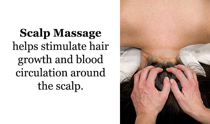Scalp massage helps stimulate hair growth